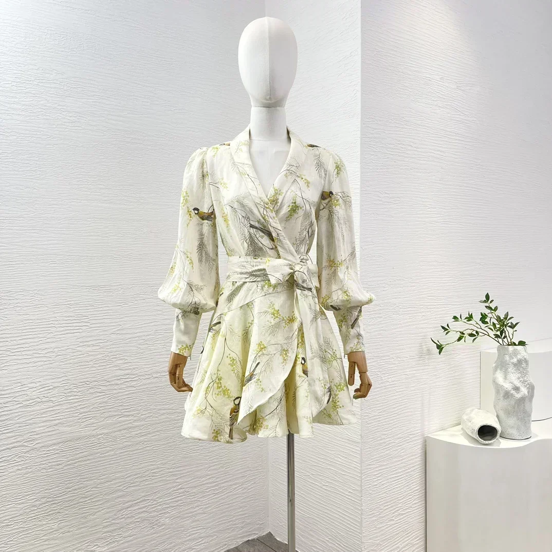 Льняное платье Domedeer светло-желтого цвета