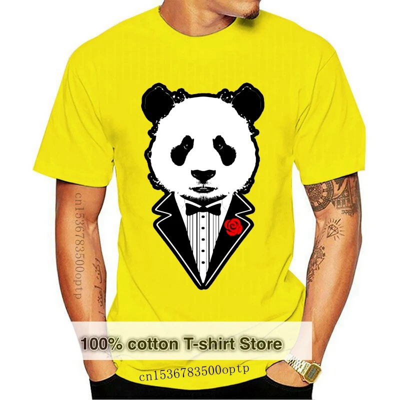 

Printed Men T Shirt Cotton tShirt O-Neck Short-Sleeve New Style Tuxedo Panda Panda Women T-Shirt