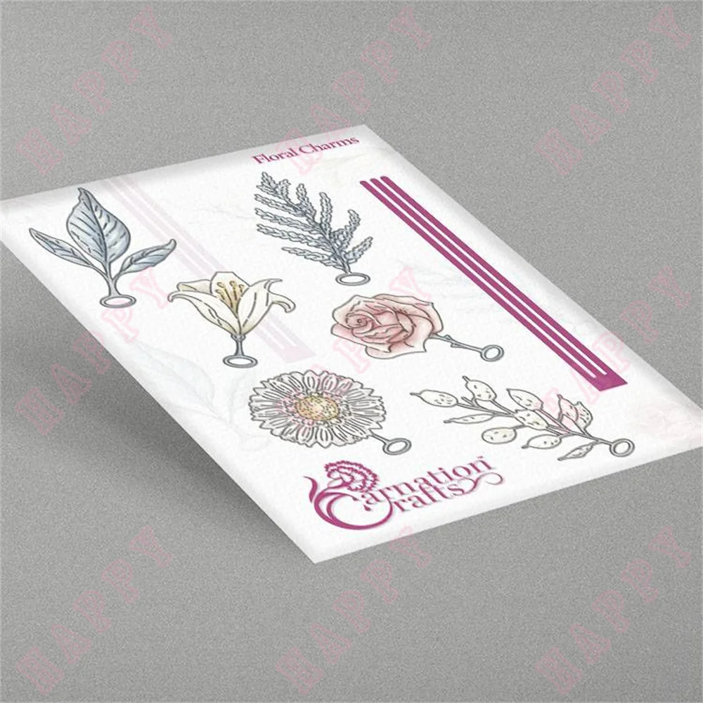 

New Metal Cutting Dies Floral Charms For DIY Scrapbooking Paper Craft Handmade Make Album Card Embossing Template 2022 Arrivals
