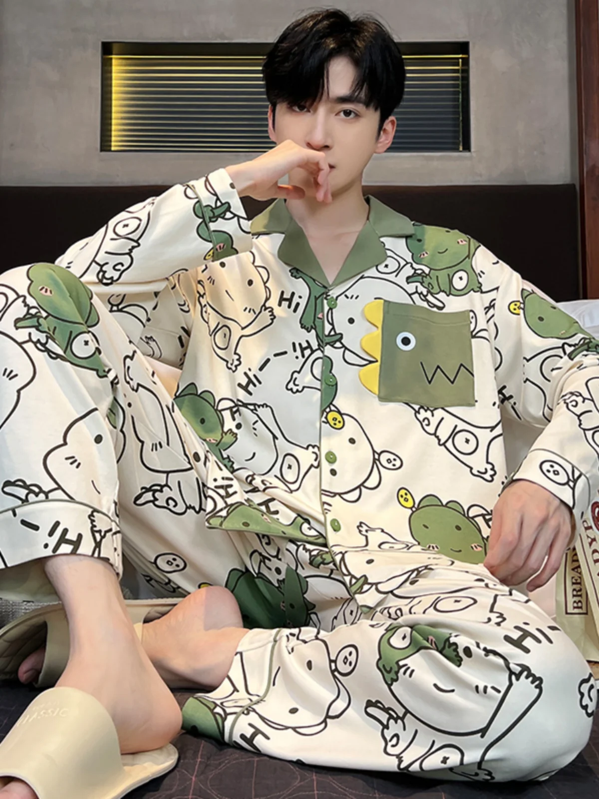 Пижама Мужская с длинным рукавом весна-осень