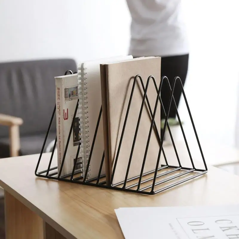 

Metal LP Vinyl Record Rack Triangle Book Magzine Holder Record Storage Shelf Stand Desk Organizer Bookend Storage Rack Holders