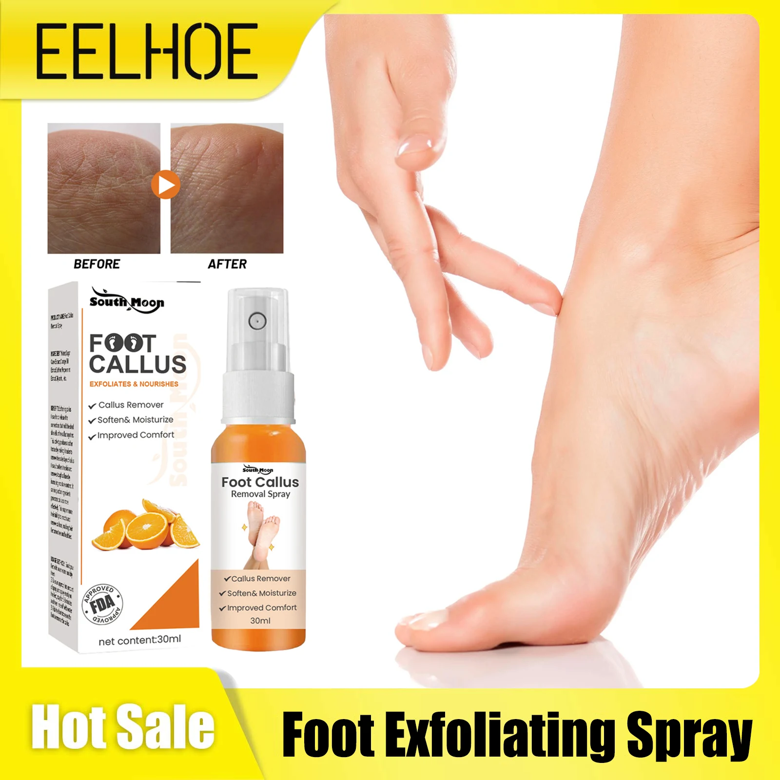 

Foot Peeling Spray Anti Crack Heels Softening Callus Remove Dead Skin Relieve Dryness Moisturize Cleaning Feet Exfoliating Spray