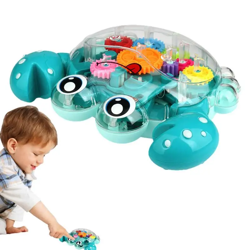 

Transparent Gear Toy Crab Light Up Transparent Toy Electronic Learning Crawl Toy Educational Crawling Toys Fun Educational Toy