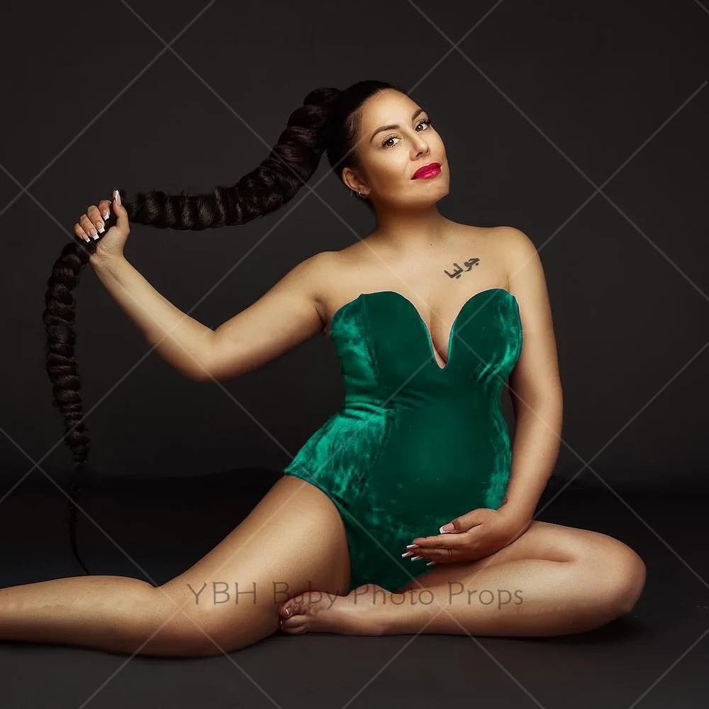 Эластичное бархатное боди для беременных реквизит фотосъемки Одежда пикантный