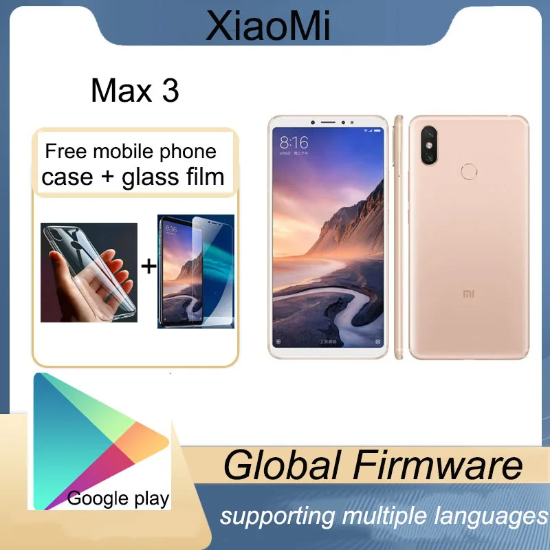 Xiaomi Mi Max 3 6.9 inch 4G RAM 64GB ROM Fingerprint 4G Android Smart Phone Unlocked