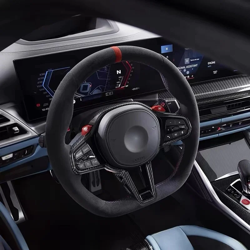 Фото Кожаный автомобильный руль YLA для BMW M3 M4 M5 M6 F30 F10 F15 F36 F01 F20 F22 F25 F31 F32 E70 E71 E90 E91 E92 X1 X2 X3 X4 X5 X6 №4