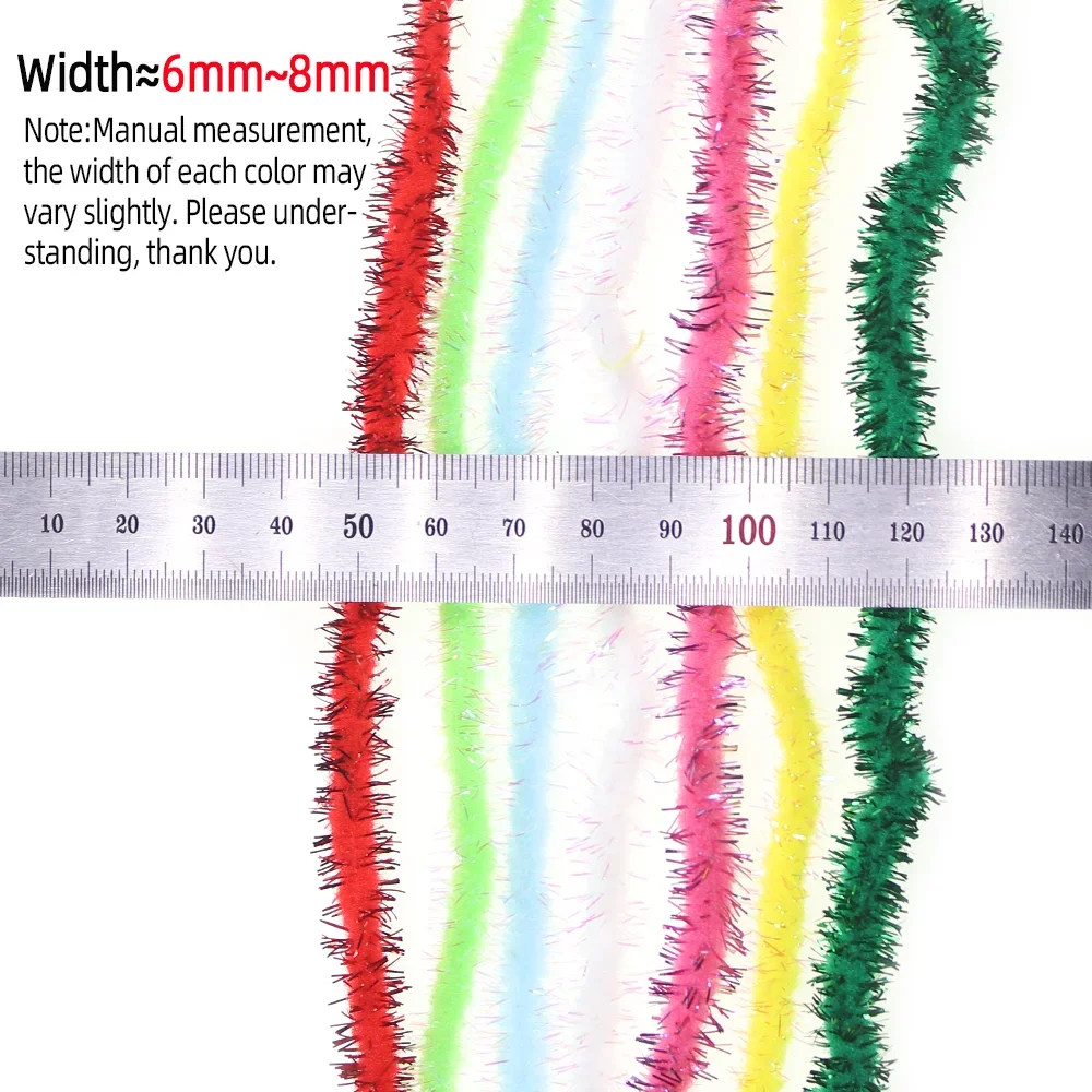 Wifreo 2 упаковки швабры для завязывания мух из синели с перламутровым майларовым