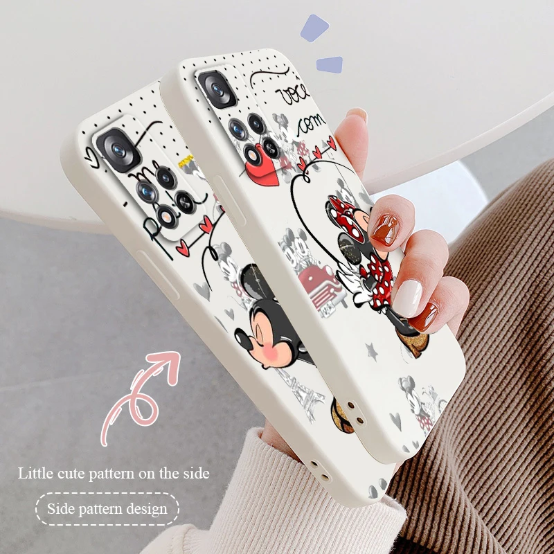 

Comic Disney Minnie Mickey Phone Case For Xiaomi Redmi Note 11 11S 11T 10S 10 9S 9T 9 8T 8 Pro Plus 5G Liquid Rope TPU Funda