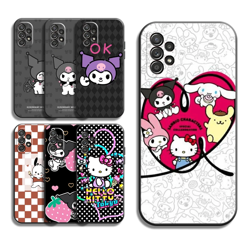 

Hello Kitty Kuromi Phone Cases For Samsung Galaxy A31 A32 A51 A71 A52 A72 4G 5G A11 A21S A20 A22 4G Coque Carcasa Funda