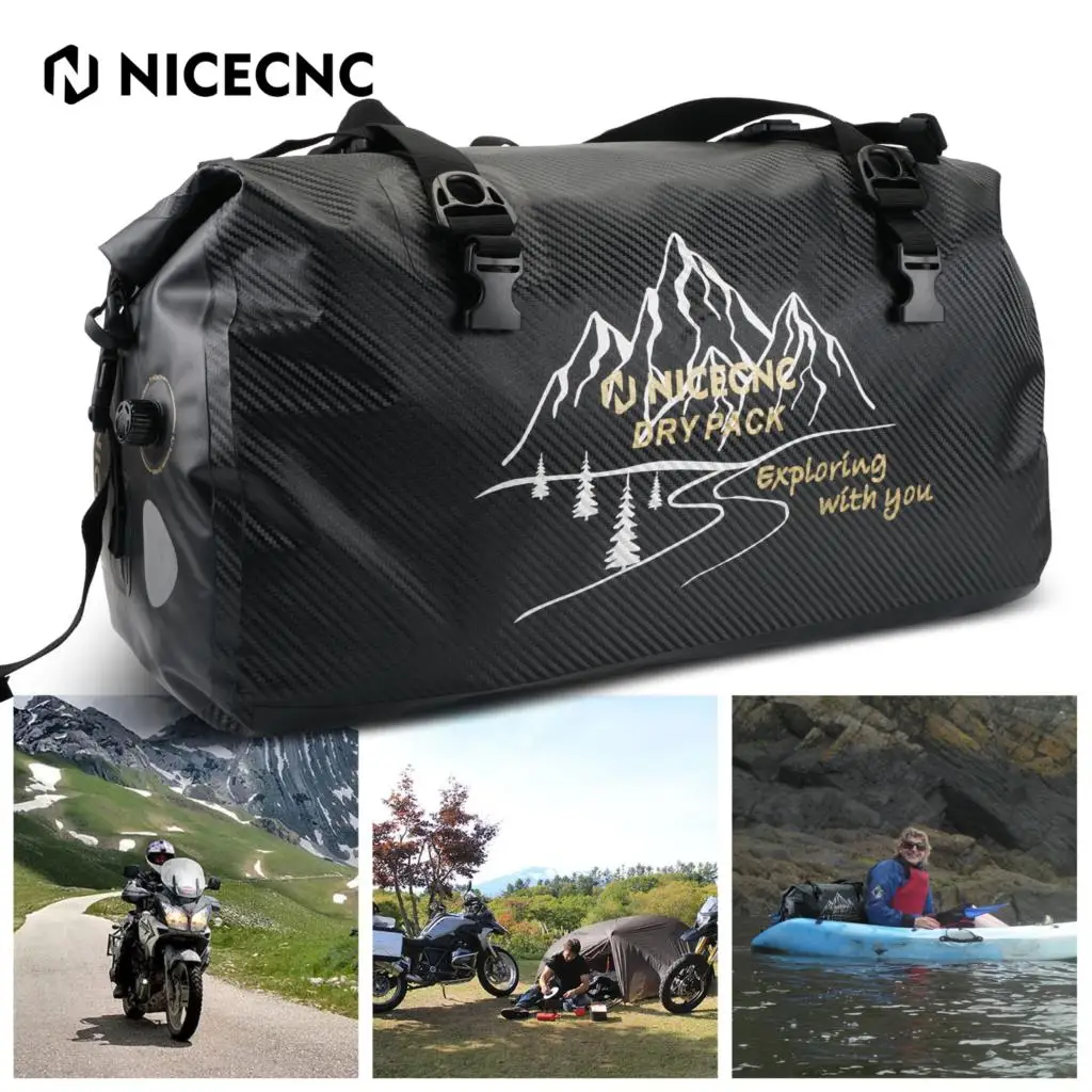 

NICECNC Motorcycle Waterproof Tail Bag Wear Resistant Rear Seat Luggage 66L Saddle Bag Moto ATV Trip Camping Outdoor