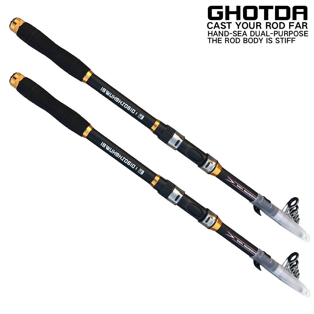 

GHOTDA Telescopic Sea Fishing Rod Spinning Fly Carp Feeder Carbon Fiber Pesca 2.1M 2.4M 2.7M 3.0M 3.6M Fishing Rod Travel