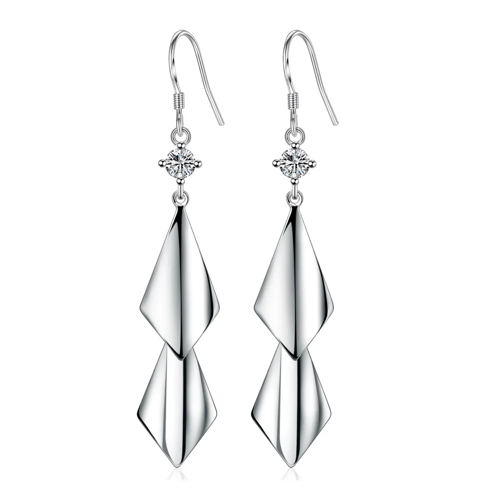 

Серьги-подвески женские из серебра 925 пробы с листьями