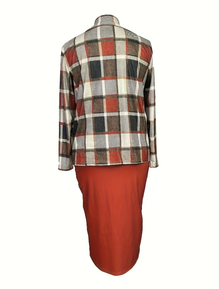 Женский комплект из двух предметов с длинными рукавами и высоким воротом модный