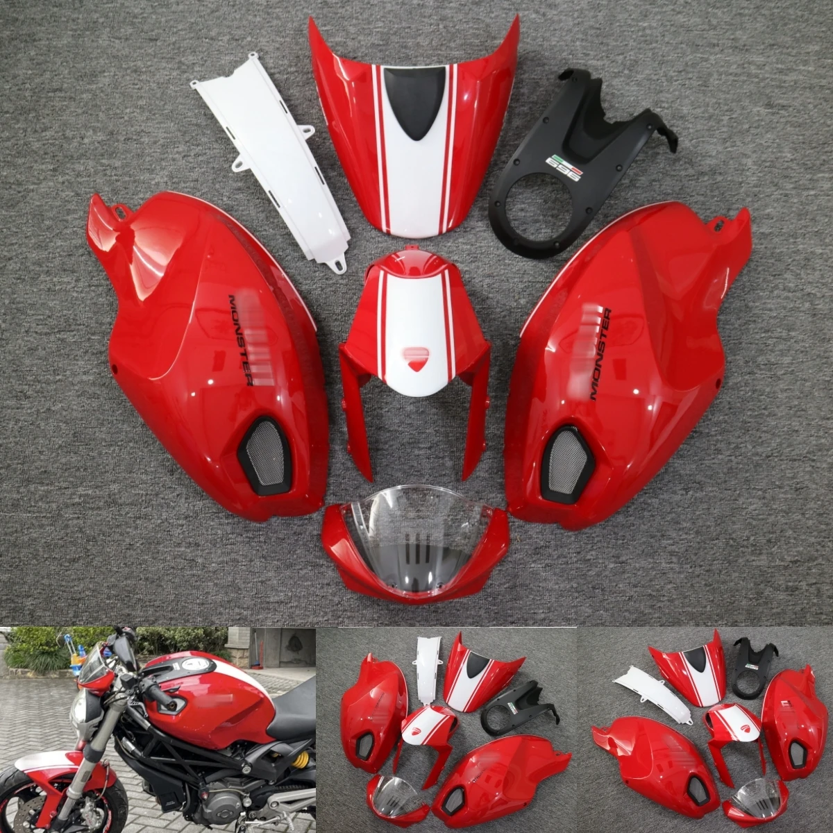 

Ducati Motorcycle Fairing 696 796 795 M1000 M1100 For 2009-2010-2011-2012-2013-2014-2015 Injection ABS Plastic Body Fairing