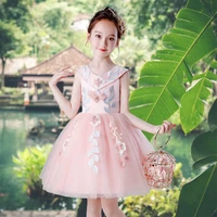girls dress summer new style fluffy princess dress wedding bridesmaid little girl piano performance birthday party dress