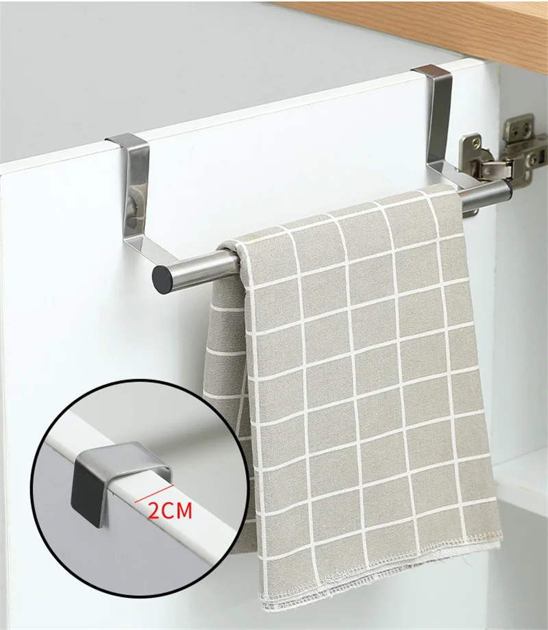 

Bathroom Towel Racks Over Kitchen Cabinet Door Towel Rack Bar Hanging Holder Shelf Rack Home Organizer Long Wall Hook