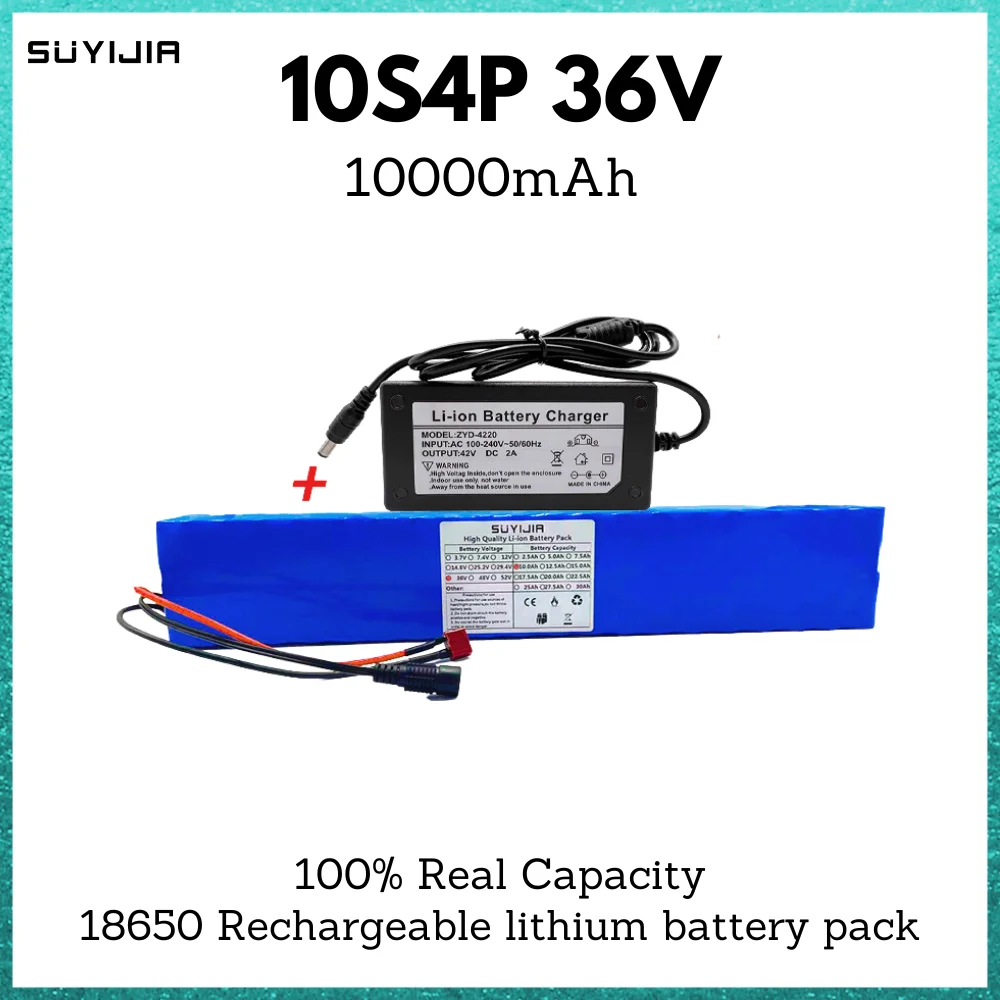 

36V 10S4P 18650 10AH Rechargeable Lithium Battery Pack Large Capacity for Electric Bicycle Electric Scooter Electric Wheelchair