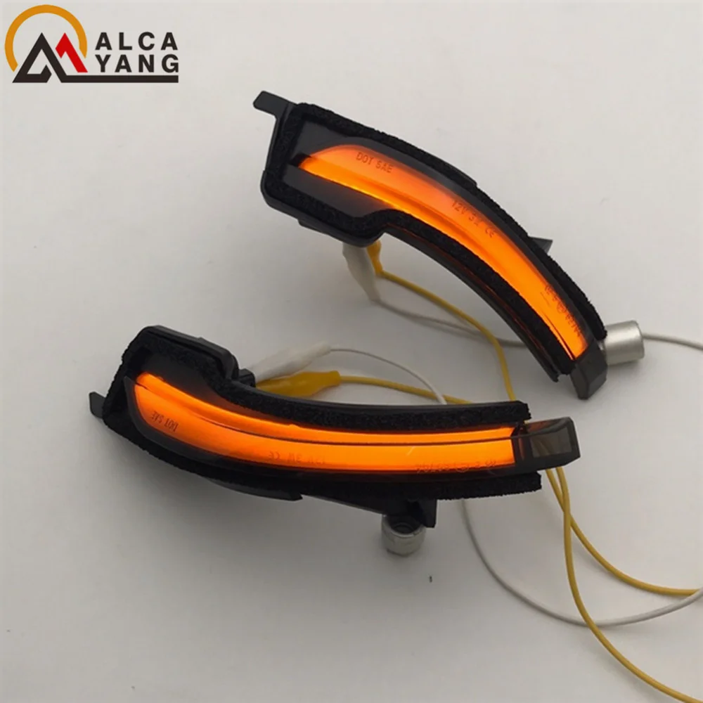 2x динамические янтарно-белые боковые зеркала заднего вида указатель поворота