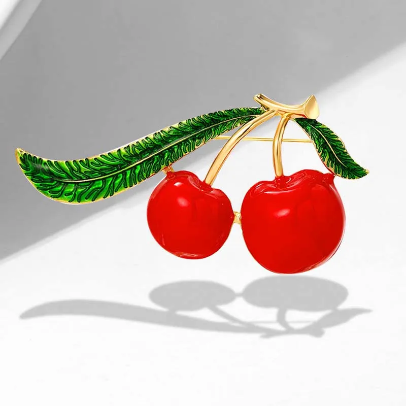 

Red Cherry Pin Brooch For Women Drip Oil Fruit Pin Brooch Accessories Pins Buckle Brooches Clothing Dress Buckle Wholesale