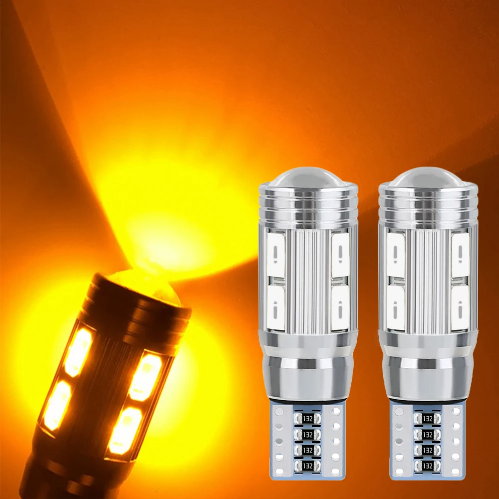 

Universal T10 W5w 10smd 5630 Car Brake Bright Bulbs Wedge Turn Signal License Plate Lamp Reverse Lights Turn Signal Canbus Lamps