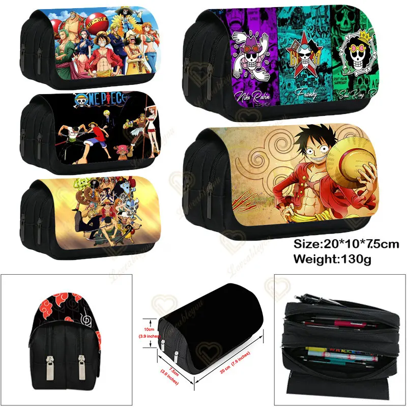 

Law and Luffy One Piece Pencil Case Classic Anime Pen Bags Student Large Storage School Supplies Gifts Pencil Box