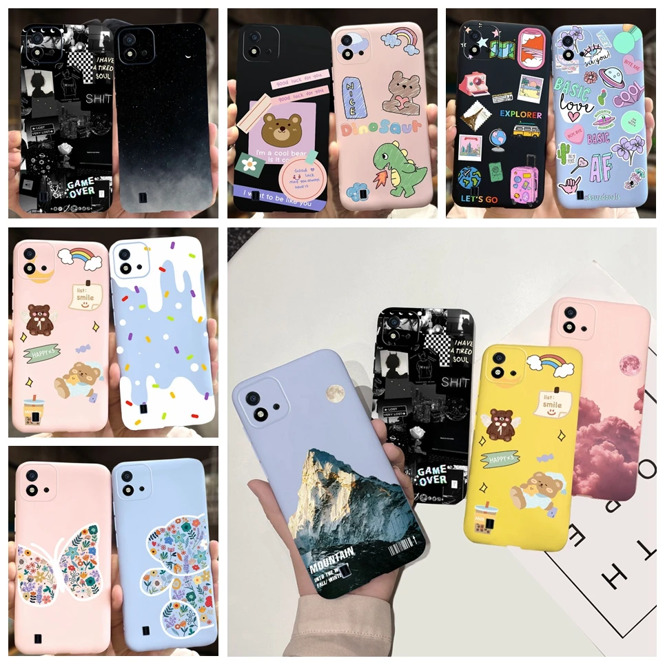 Чехол с милым медведем для Realme C11 2021 чехол C21y C25y C25 C25s C31 задняя крышка мягкий
