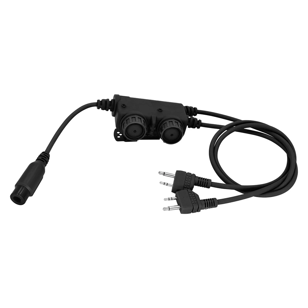 Military RAC Dual Channel MIDLAND PTT Adapter Compatible with PELTOR COMTAC MSA SORDIN Hunting Tactical Headphones