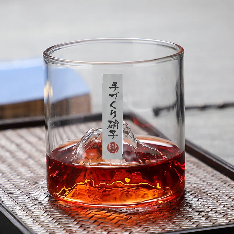 Japanese Style Fuji Mountain Glass Cup Fashioned Rock Glasses Heat-resistant Glass Water Cup Coffee Cup Red Wine Whiskey Glass