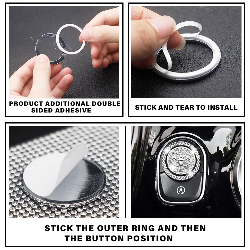 Стайлинг автомобиля декоративная наклейка с одной кнопкой для запуска двигателя