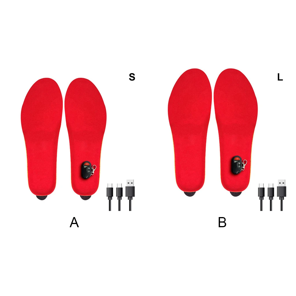 

2 Modes Cordless Heated Insole Hiking Backpacking Rechargeable Trimmable Electric Foot Warmer Shoe Liner S 35-40