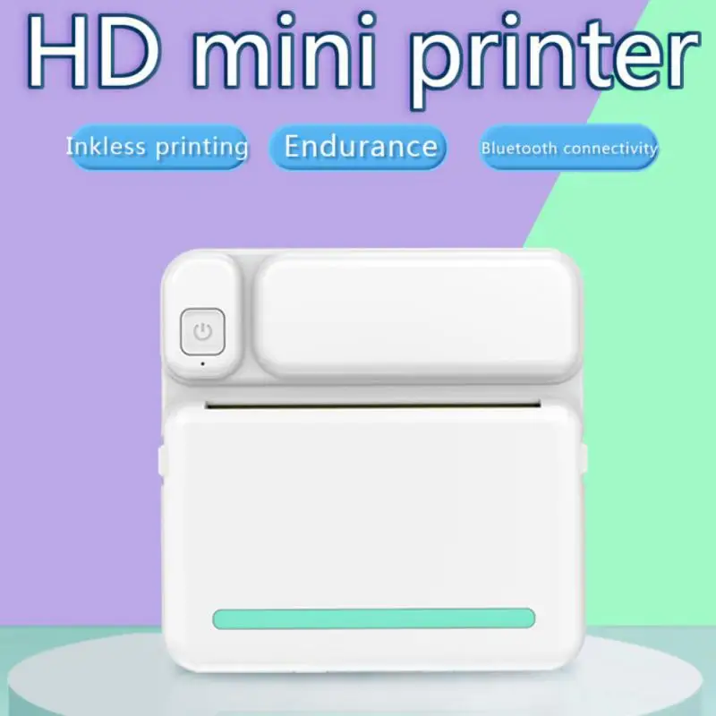

Mini Portable Thermal Printer Paper Photo Pocket Thermal Printer Printing Wireless BT Connect Printers 200 Dpi Photo Label