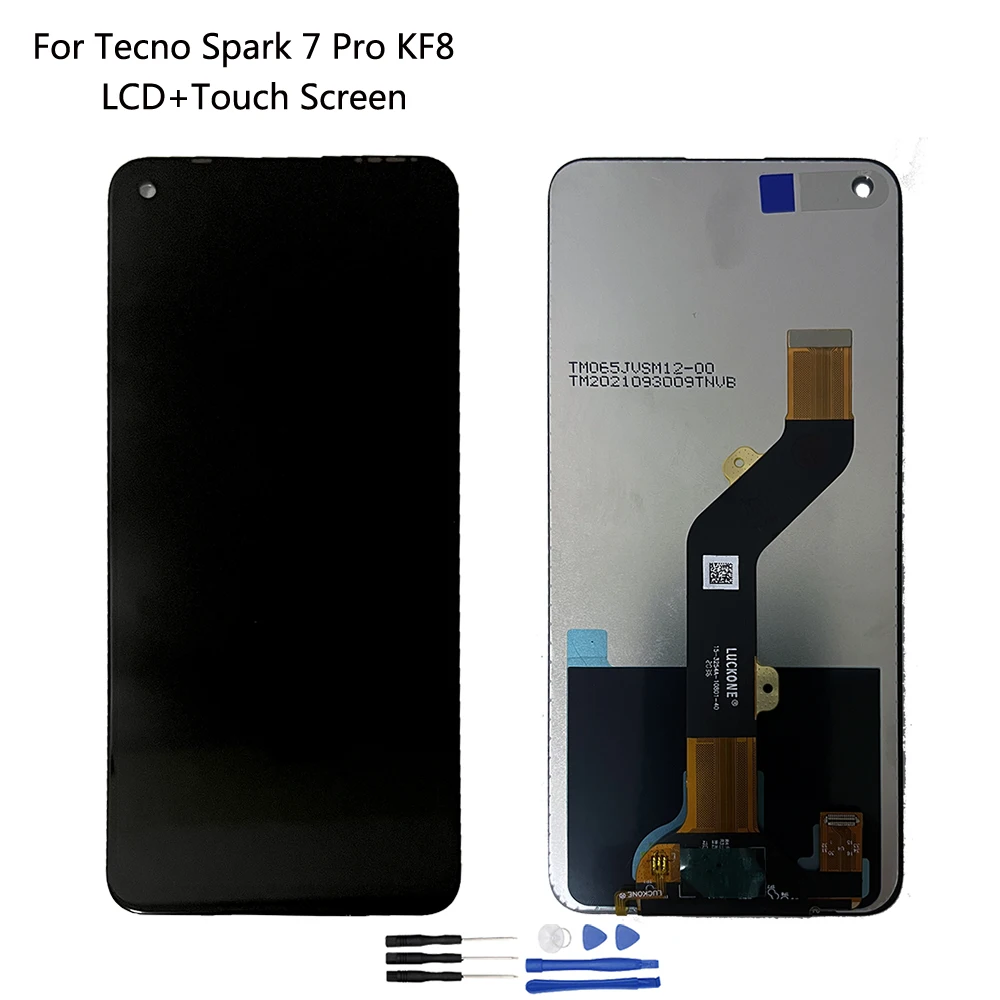 

Оригинальный ЖК-экран для Tecno Spark 7 Pro KF8 дисплей кодирующий преобразователь сенсорного экрана в сборе экран дигитайзер в сборе KF8 ЖК полная за...