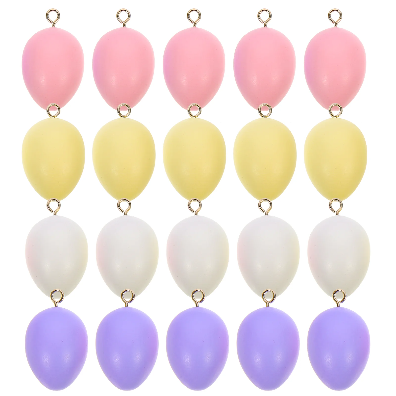 

20pcs DIY Eggs Crafts Wooden Eggs Pendants Easter Hanging Egg Decoration