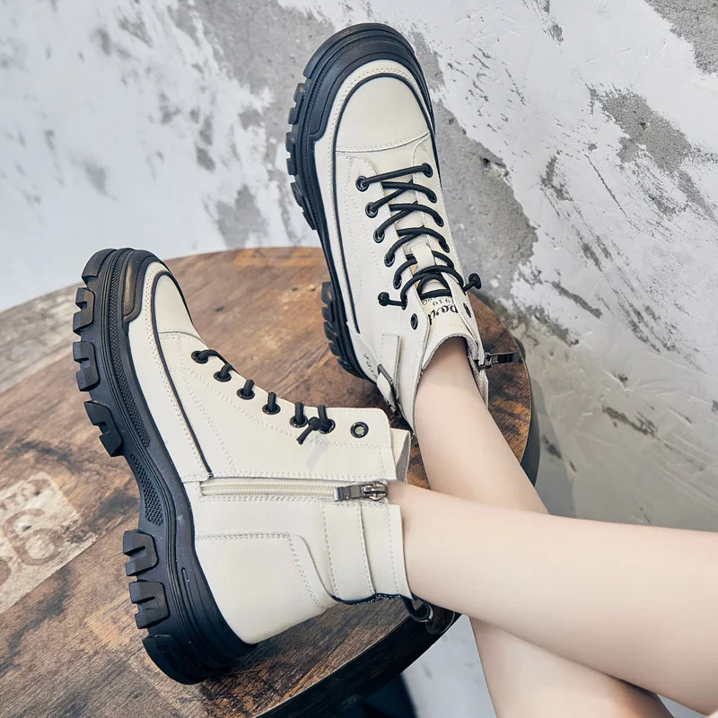 Xiaomi SALUDAS Winter Shoes Genuine Leather Fashion Boots Women Ankle Boots Thick Sole Waterproof Outdoor Casual Sneakers Women