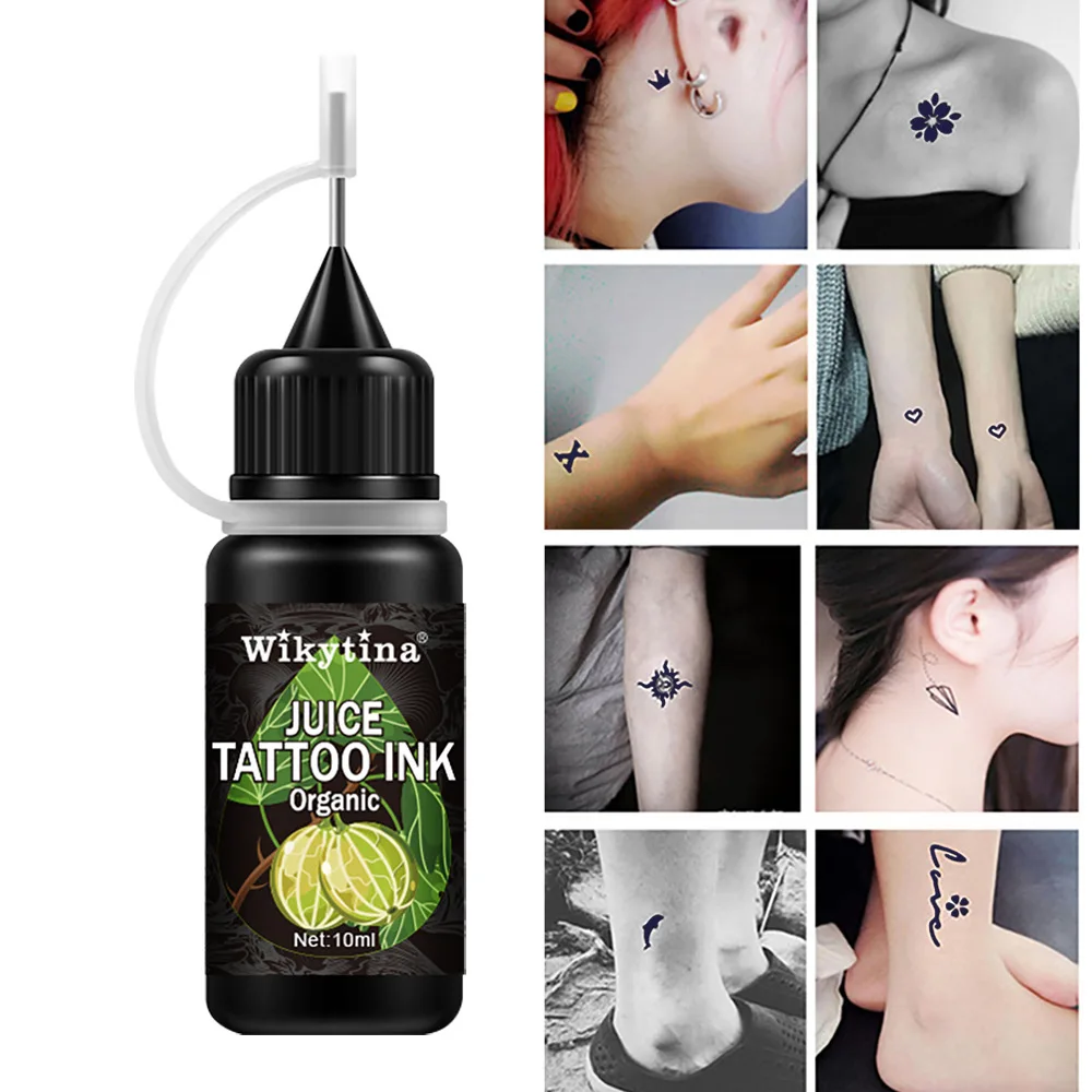 

10ml Waterproof Natural Black Juice Tattoo Paste For Temporary Body Art Painting Long Lasting Tattoo Juice Ink For Body
