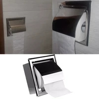 toilet paper holder recessed roll paper dispenser storage box concealable stainless steel polished chrome wall mounted