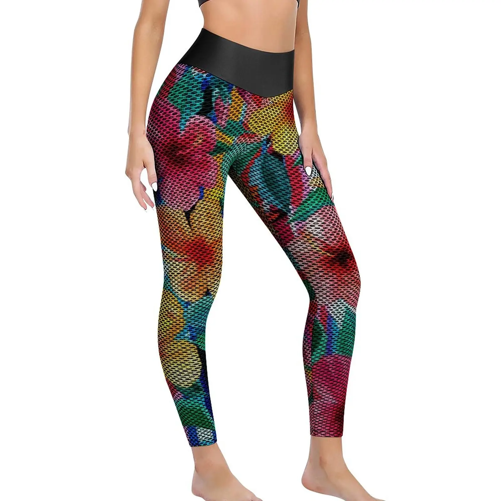 

Hawaiian Tropical Leggings Sexy Hibiscus Floral Print Gym Yoga Pants Push Up Quick-Dry Sports Tights Lady Fashion Design Leggins