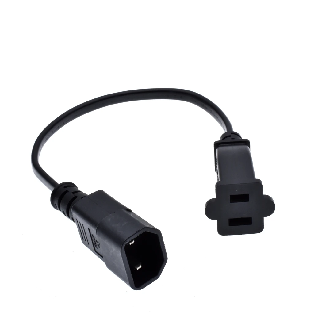 IEC 320 C18 Male Plug to USA 2Pin Female Socket Power Adapter Cable C14 2PIN Nema 1-15R 2P Adaptor Cord