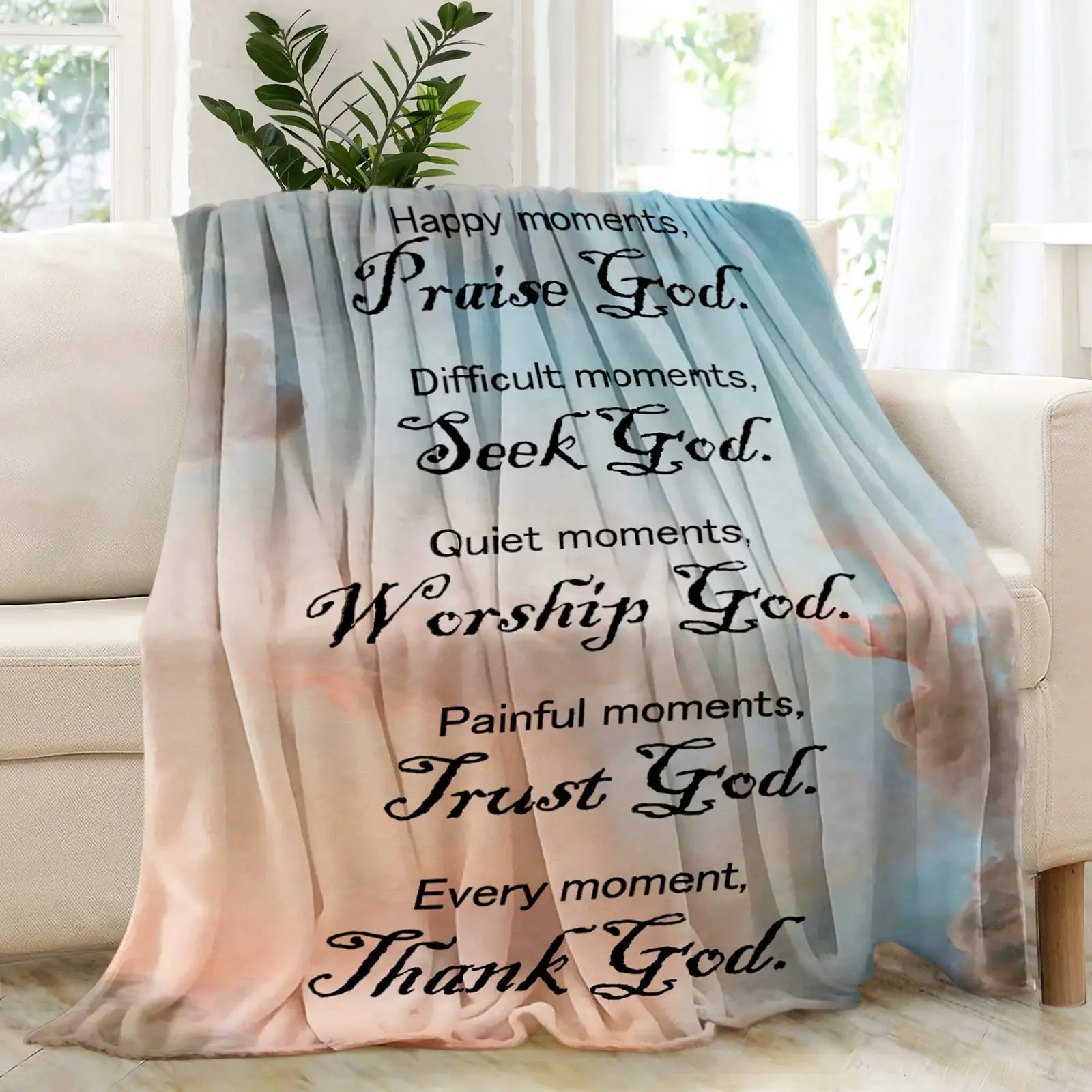 Christian Gifts for Women,Religious Gifts for Mom Catholic Bible Verse Blanket Scriptures Religious Soft Birthday Throw Blanket 1