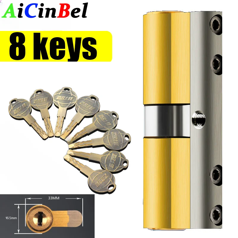 

European standard lock cylinders Outdoor door locks,cylinder locks for entry doors, Cylinder door lock cylinder 8 keys lock core