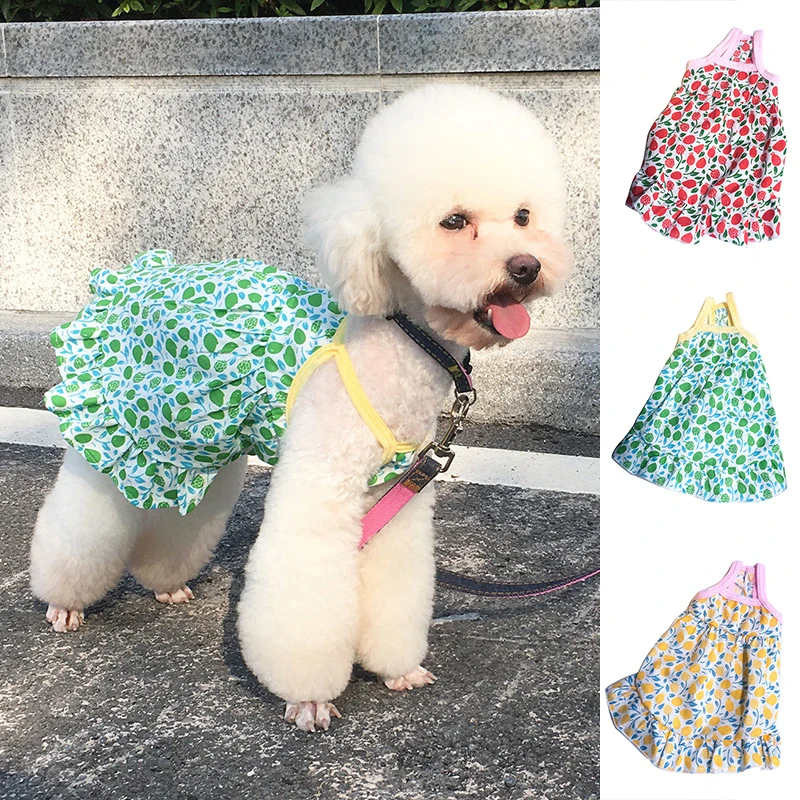 

Pet Skirts Dog Dress Pet Clothes Pet Suspender Skirt Flower Pattern Bud Cute Fashion Female Dog Pet Supplies