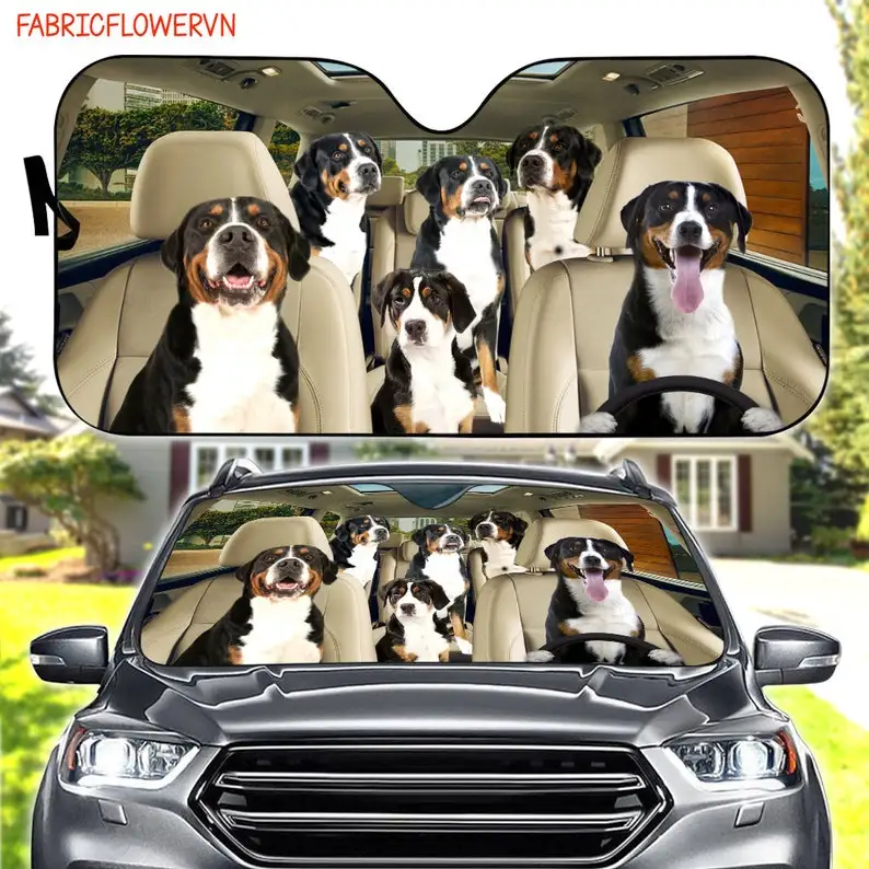 

Swiss Mountain Dog Car Sunshade, Dog Car Decoration, Dog Windshield, Dog Lovers Gift, Dog Car Sunshade, Gift For Mom, Gift For D