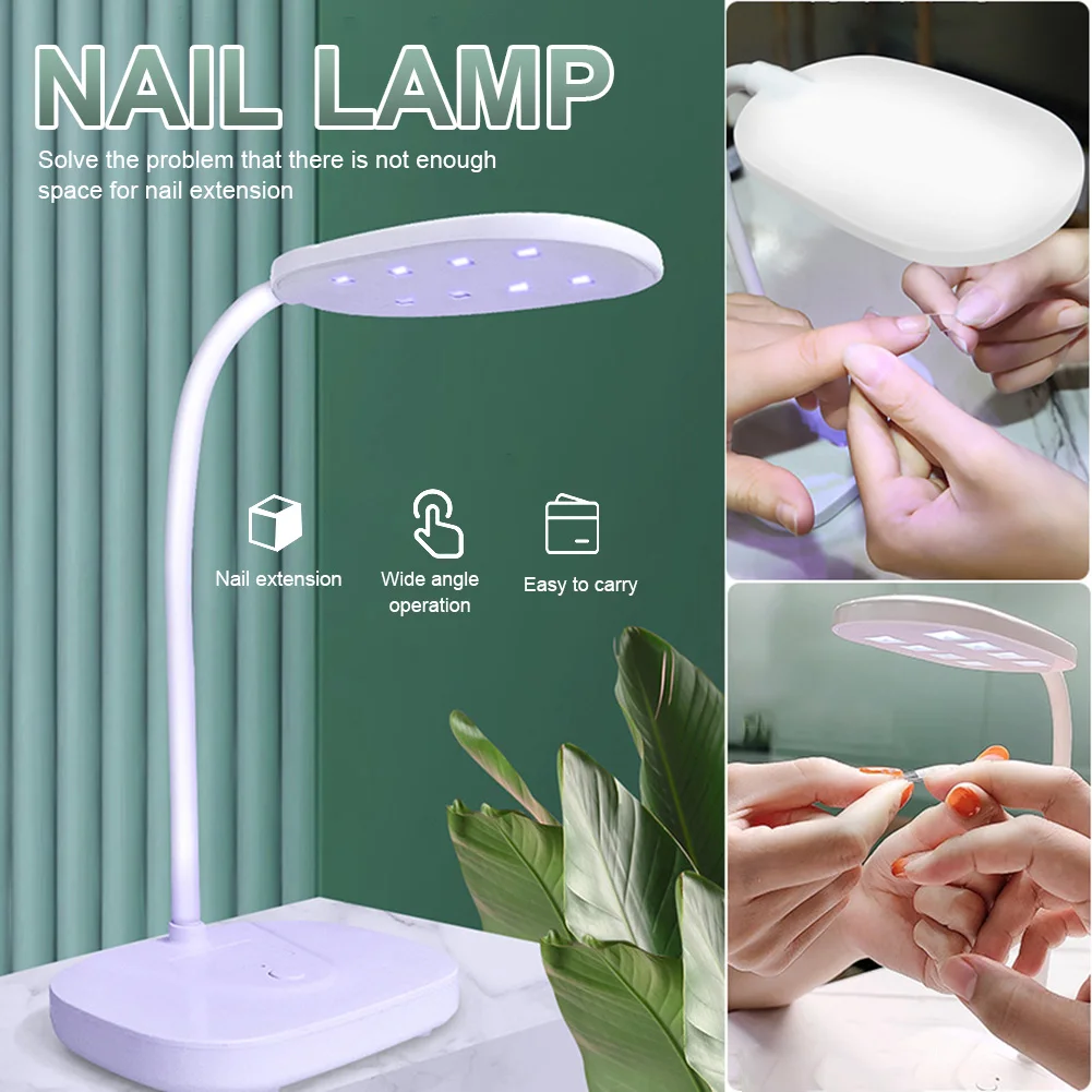 

8 LEDs Nail Piece Glue Rechargeable Phototherapy Lamp Can Quickly Dry LED Desktop Type-C Plug Infrared Sensor Nail Lamp Dryers