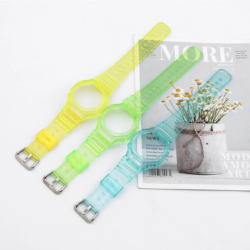 Watch Accessories Men's resin strap case For Casio G-Shock GA2100 GA2110 Outdoor sports waterproof watch band Buckle