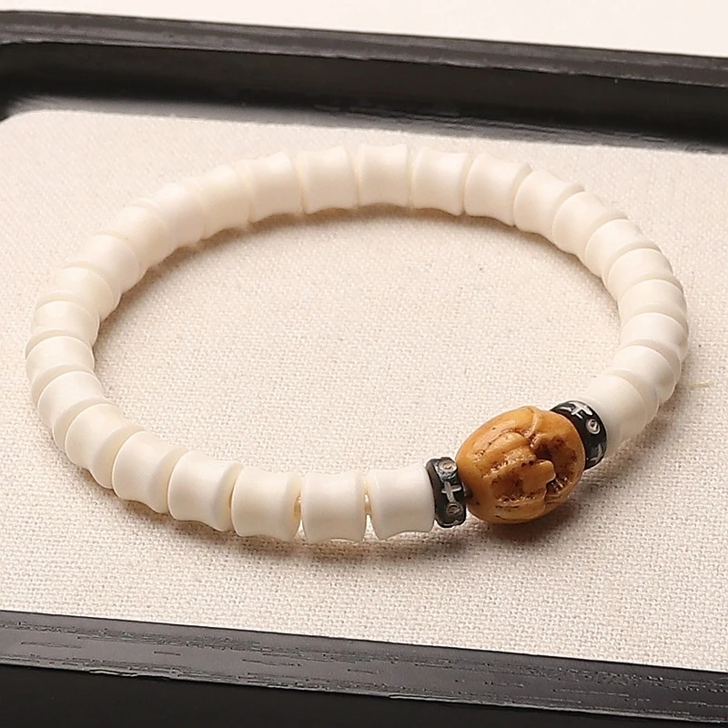 Браслет Genfu Antler Bamboo Joint с резными бусинами удачи, неформальный буддийский браслет для мужчин и женщин, однорядный буддийский браслет. (art.: 3920d9f952da8) - 3920d9f952da8