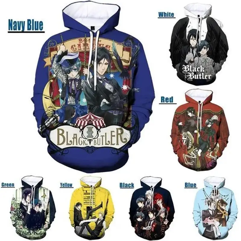 

Black Butler Ciel Smile Anime Hoodie Men Sweatshirts Clothing 3D Printed Hoodies Women Harajuku Fashion Pullovers y2k Tops Hoody