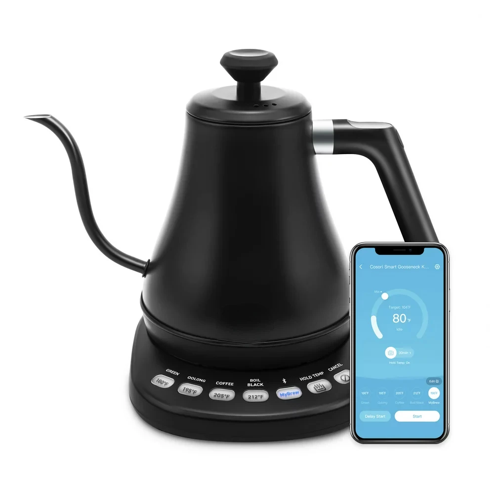 

Gooseneck Kettle for Pour-Over Tea & Coffee with Temperature Control,Stainless Steel ,0.8L,Black