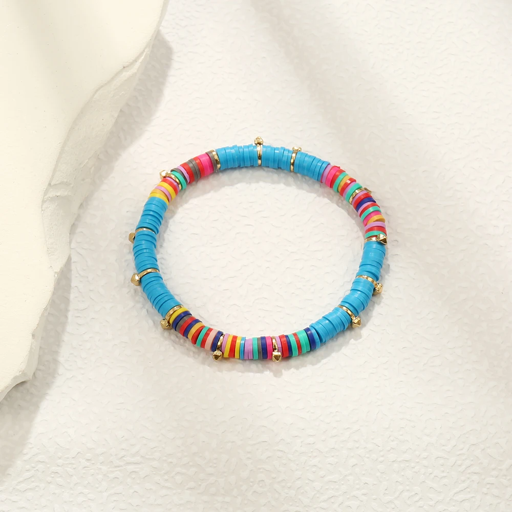 Badu красочные бусины из полимерной глины Heishi браслет для женщин и девочек