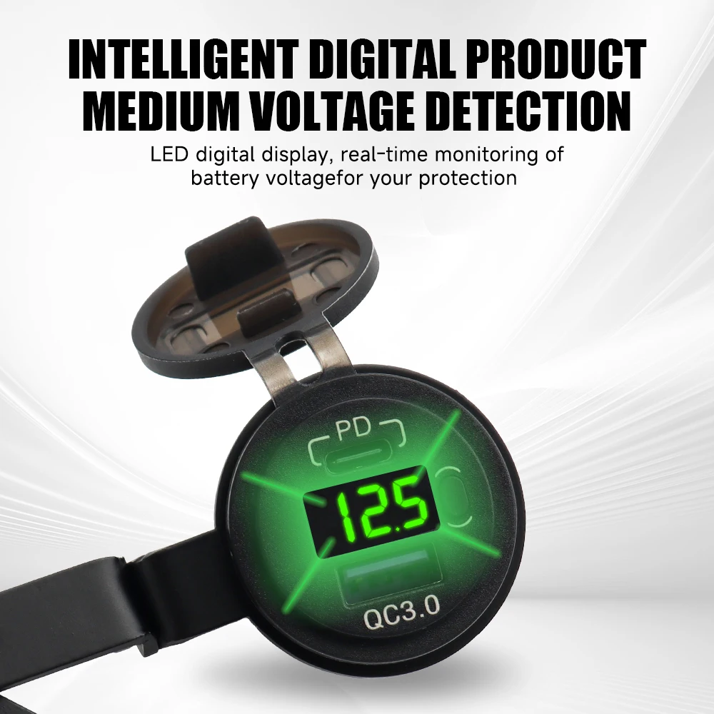 Фото Подходит для мотоцикла Vulcan S 650, QC3.0, USB, адаптер с двумя портами, разъем питания, быстрая зарядка телефона, водонепроницаемый, пластик, алюминий №3