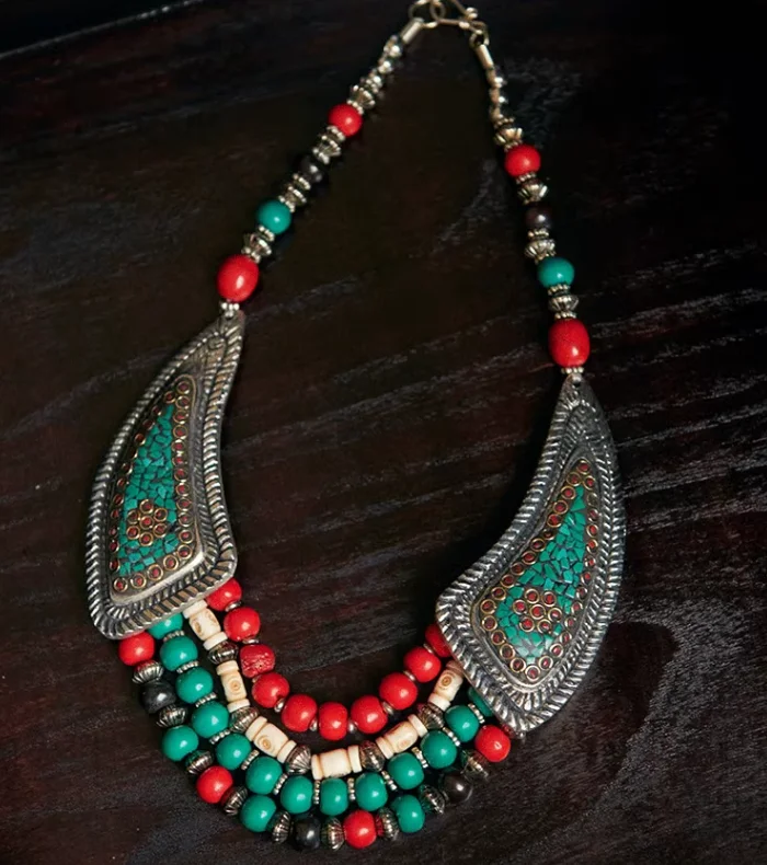 Китайская фотография непальский Тибетский Стиль медовый воск бирюза украшение